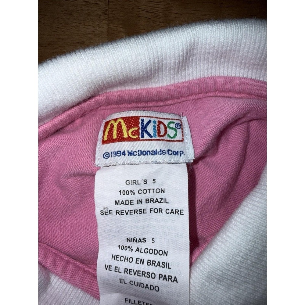 Vintage 1994 McKids Girls Pink Polo Shirt Watering Can Embroidery Size 5 Cotton - Picture 2 of 2